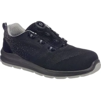 Pracovní obuv PORTWEST Obuv Compositelite Wire Lace Safety Trainer Knit S1P FT08, polobotka s kompozitní špicí a stélkou POR-FT08BGY38 Černá/šedá 38
