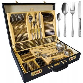 Příbor SADA PŘÍBORŮ PRO 12 OSOB, JÍDELNÍ, LESKLÉ, V KUFRÍKU, 72 KS