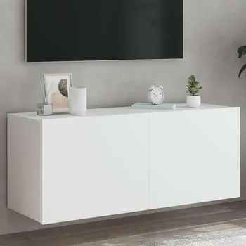 Komoda vidaXL Nástěnná TV skříňka s LED osvětlením 100 x 35 x 41 cm [837325] Barva: Bílá