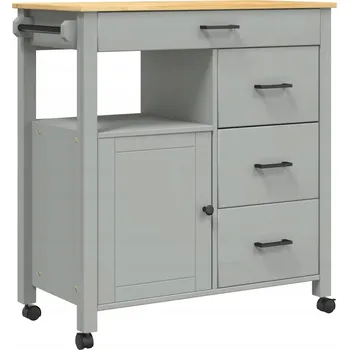 Servírovací stolek Kuchyňský vozík MONZA, šedá/medová, 84 x 40 x 88,5 cm