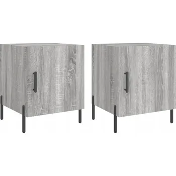 Noční stolek Noční stolky, 2 ks, šedý dub sonoma, 40x40x50 cm