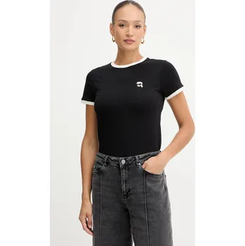 Pánská móda Bavlněné tričko Karl Lagerfeld IKON A3W17078 černá 99X, vel. S