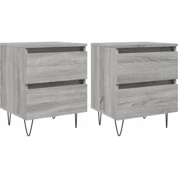 Noční stolek Noční stolky, 2 ks, šedý dub sonoma, 40x35x50 cm