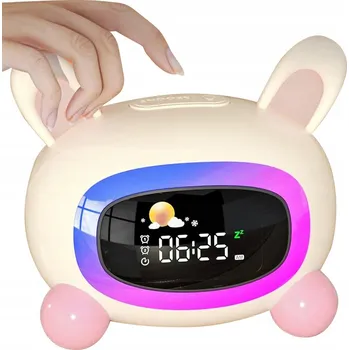 Budík INTELIGENTNÍ BUDÍK PRO DĚTI ZAJÍČEK NOČNÍ LAMPA LED ČASOVAČ