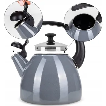 Varná konvice Tradiční ocelová smaltovaná Konvice Kamille 2,5 l šedá