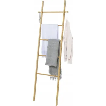 Držák na ručník Žebříkový věšák Wenko bambusový béžový volně stojící na ručníky, 5 ramen