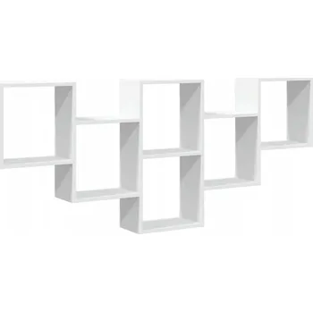 police Nástěnná police z dřevotřísky, bílá, 159x18x66 cm, max. 2