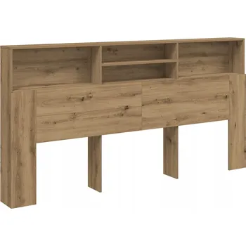 Řemeslné dubové Čelo postele s policemi 200 x 19 x 103,5 cm