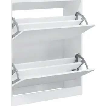 Botník Bílá botník 80 x 34 x 96,5 cm s dvouúrovňovými zásuvkami