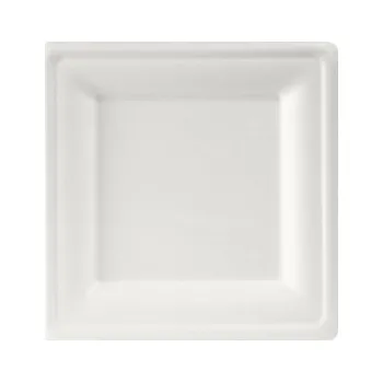 Talíř DUNI Čtvercový talíř 20 x 20 cm Bílý Cukrová třtina 50 kusů Talířek