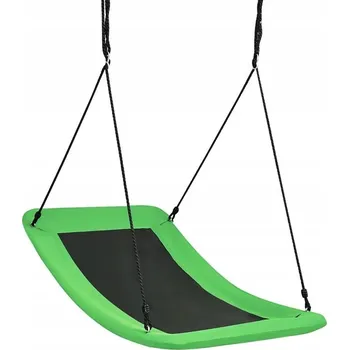 Zahradní houpačka VELKÁ zahradní závěsná houpačka Costway 83 x 155 cm ZELENÁ, nosnost až 120 kg