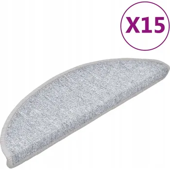 Nášlap na schod Světle šedé nášlapy na schody 56 x 17 x 3 cm, sada 15 kusů