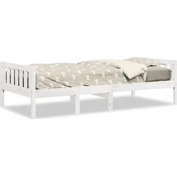 Dětská postýlka Bílá dětská postýlka z masivního borovicového dřeva 205,5 x 85,5 x 57 cm