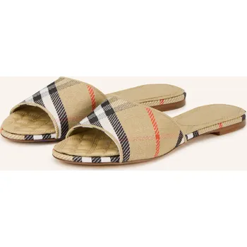 Dámské sandále Burberry Dámské Pantofle Sloane, velbloudí / krémová / černá, 39