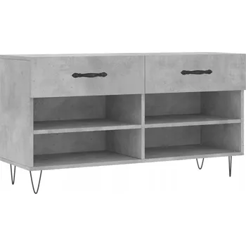 Botník Lavice na boty šedá 102 x 35 x 55 cm se 2 zásuvkami a 4 policemi