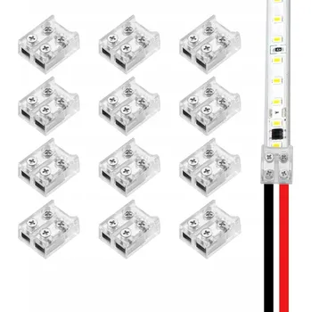 LED osvětlení Rychlospojka pro LED COB pásek 10mm, oboustranná, pásek-drát, šroubovací