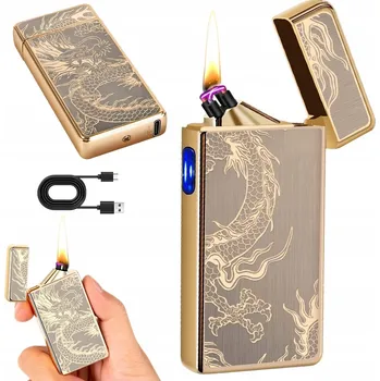 ZAPALOVAČ PLAZMOVÝ USB ELEKTRICKÝ 220 MAH ELEGANTNÍ DESIGN VĚTRUODOLNÝ