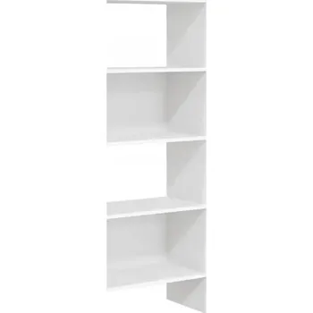 Knihovna Bílá knihovna/regál 60 x 35 x 180 cm, 5 polic, dřevěný materiál