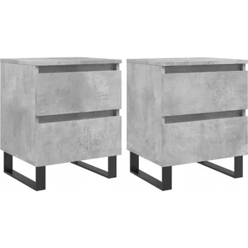 Noční stolek Noční stolky, 2 ks, šedá betonu, 40x35x50 cm