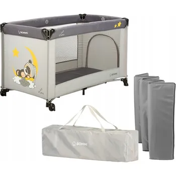 Dětská postýlka Cestovní postýlka BOMIMI 65 x 125 cm šedá