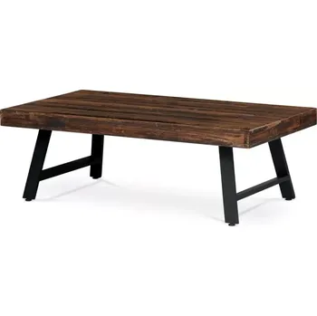 Konferenční stolek Konferenční stůl, 130x70 cm, MDF deska, dýha borovice, kov, černý lak