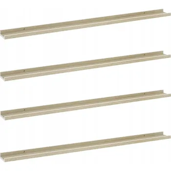 police Bílé nástěnné police MDF 115 x 9 x 3 cm, dub sonoma, 4 ks