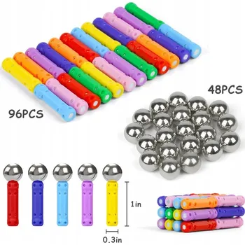 ostatní stavebnice STAVEBNICE STAVĚNÍ KONSTRUKCÍ MAGNETY TYČINKY SADA 144ks