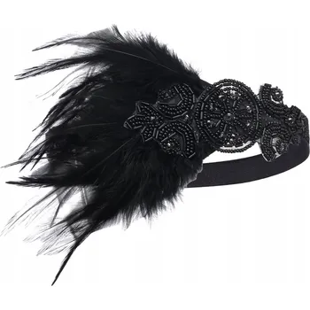 Čelenka ArtiDeco Čelenka Babeyond ve stylu 20. let, dámská černá