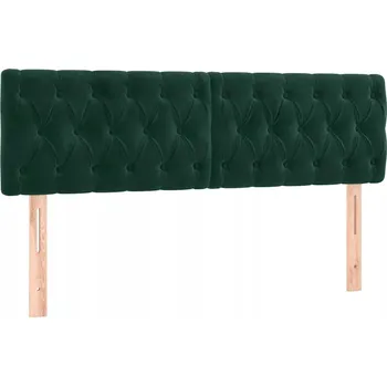Čelo postele sametové nastavitelné tmavě zelené 160x7x78/88 cm