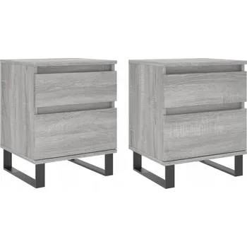 Noční stolek Noční stolky, 2 ks, šedý dub sonoma, 40x35x50 cm