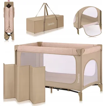 Dětská postýlka Cestovní postýlka Lionelo 67 x 123 cm béžová LO-JASMIN EASY FOLD BEIGE SAND