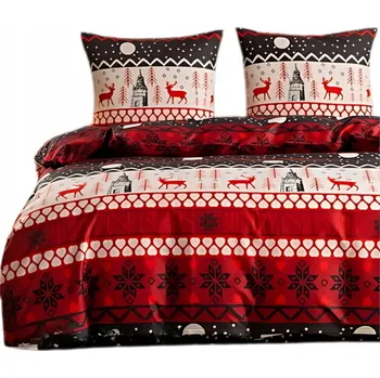 Povlečení Vánoční Sada Povlečení 160x200 2x70x80 3-dílná Vánoce