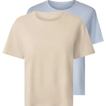 Dámské tričko esmara® Dámské triko, 2 kusy (modrá/béžová, XL(48/50))