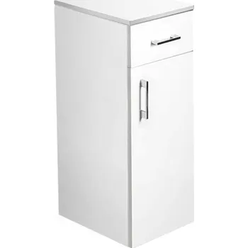 CONCEPT 50 nízká skříňka 35,5x35,5x77,9 cm, 1 zásuvka, 1 dvířka, panty vpravo, bílá/lesklá bílá