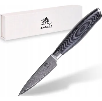 Kuchyňský nůž Shiori Kuro Shoto - Nůž na loupání zeleniny z damaškové oceli