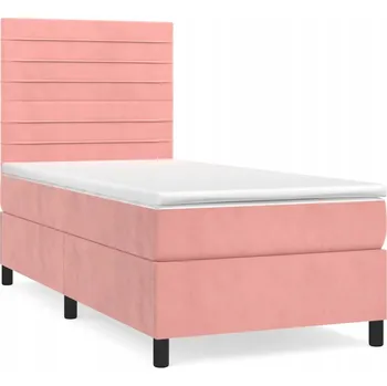 Postel Kontinentální postel růžová s nastavitelným čelem 193 x 90 x 118/1