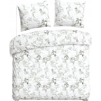 Povlečení Bavlněné Povlečení 140x200 BAVLNA 100% pastelově zelené větvičky s listy