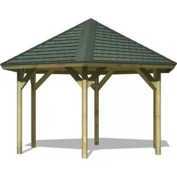 Zahradní altán zahradní altán KARIBU OSLO 2 68832 vč. zeleného střešního šindele
