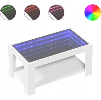 Konferenční stolek LED konferenční stolek Infinity 93x53x45 cm bílý