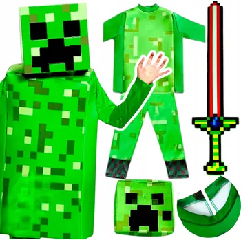 Karnevalový kostým KOSTÝM MINECRAFT PRO CHLAPCE CREEPER - MASKA A OBLEČENÍ, PŘEVLEK NA PLES