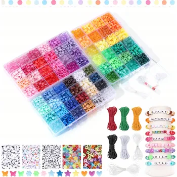 Dětské navlékací korálky 4700 ks, 72 barev Korálky Pony Duhové korálky pro sadu na výrobu