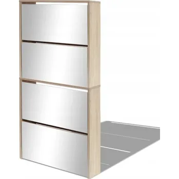 Botník Botník dubová 63 x 17 x 134 cm, 4 zásuvky, zrcadlo