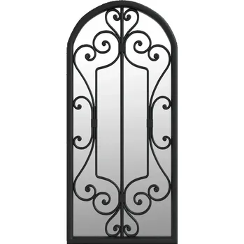 Zrcadlo Zrcadlo zahradní černé 100 x 45 cm, železné, s efektem rzi