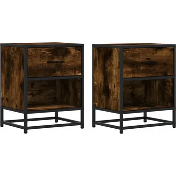 Noční stolek VidaXL Noční stolky 2 ks kouřový dub 40 x 31 x 50 cm kompozitní dřevo