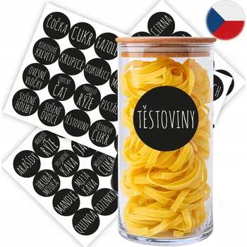 Speciální papír České SAMOLEPKY etikety na sklenice do kuchyně pro uskladnění, 6 cm, 60 ks