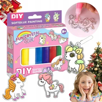 kreativní sada Sada na výrobu klíčenek pro děti DIY, 12 šablon, 12 barev