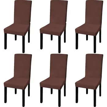 Podsedák Hnědé potahy na židle, 6 ks - pro opěradla 46-55 cm, sedák 37-45 cm