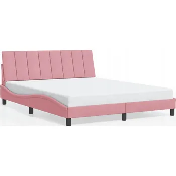 Postel Rám postele s čelem v růžové barvě 218 x 165 x 74,5 cm