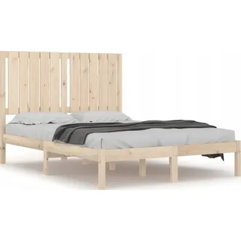 Postel Dřevěný rám postele z borovice, 205,5 x 125,5 x 31 cm, surový