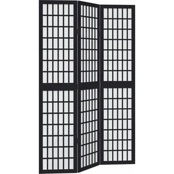 Paraván Dekorační paraván černý 105-110 x 180 cm masivní dřevo